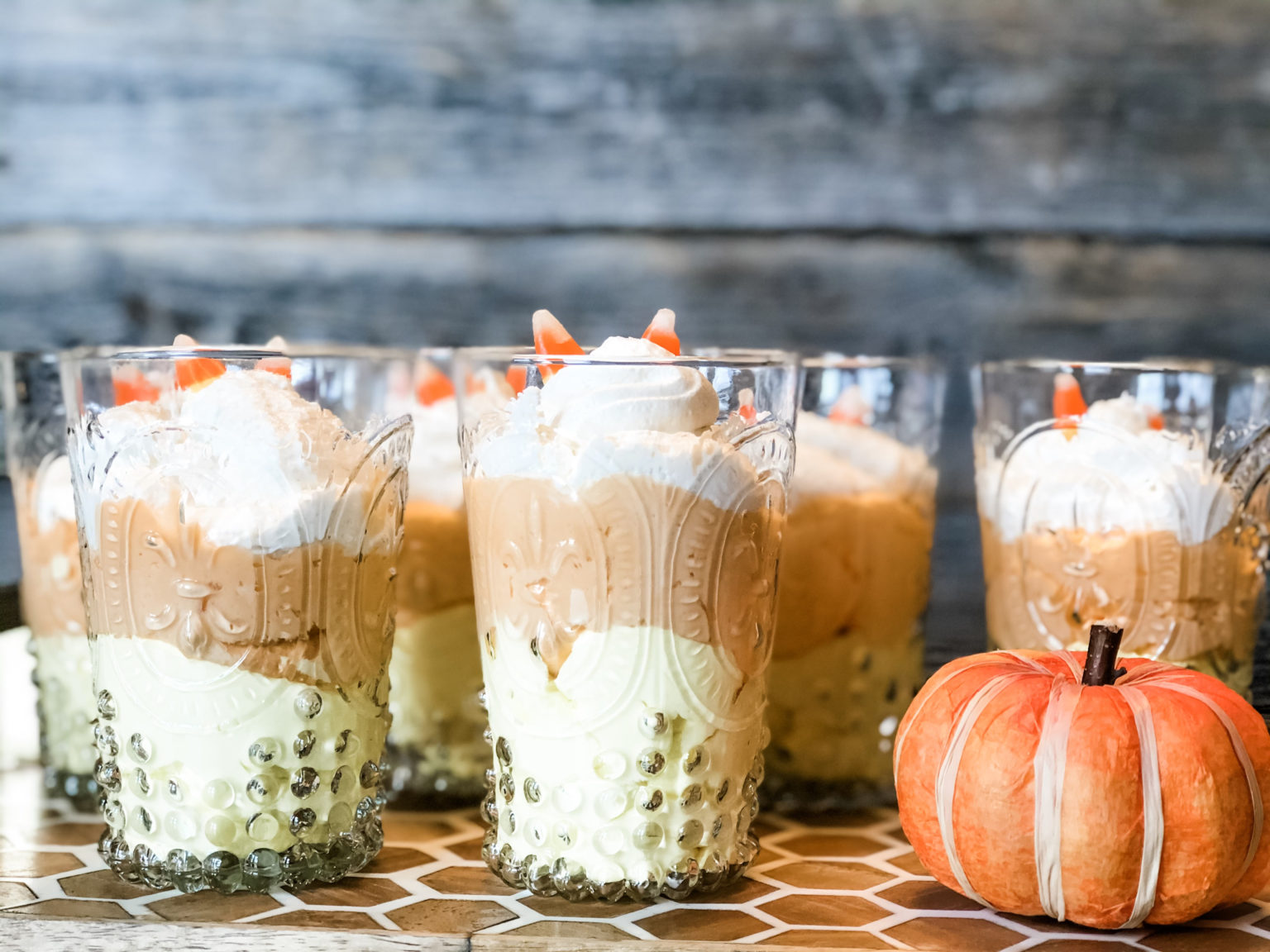 Candy Corn Cheesecake Mousse Dessert