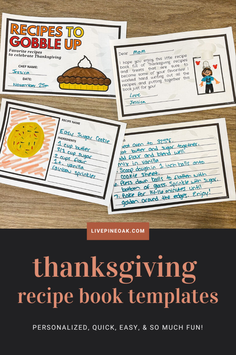 Thanksgiving Recipe Book Templates » livepineoak.com