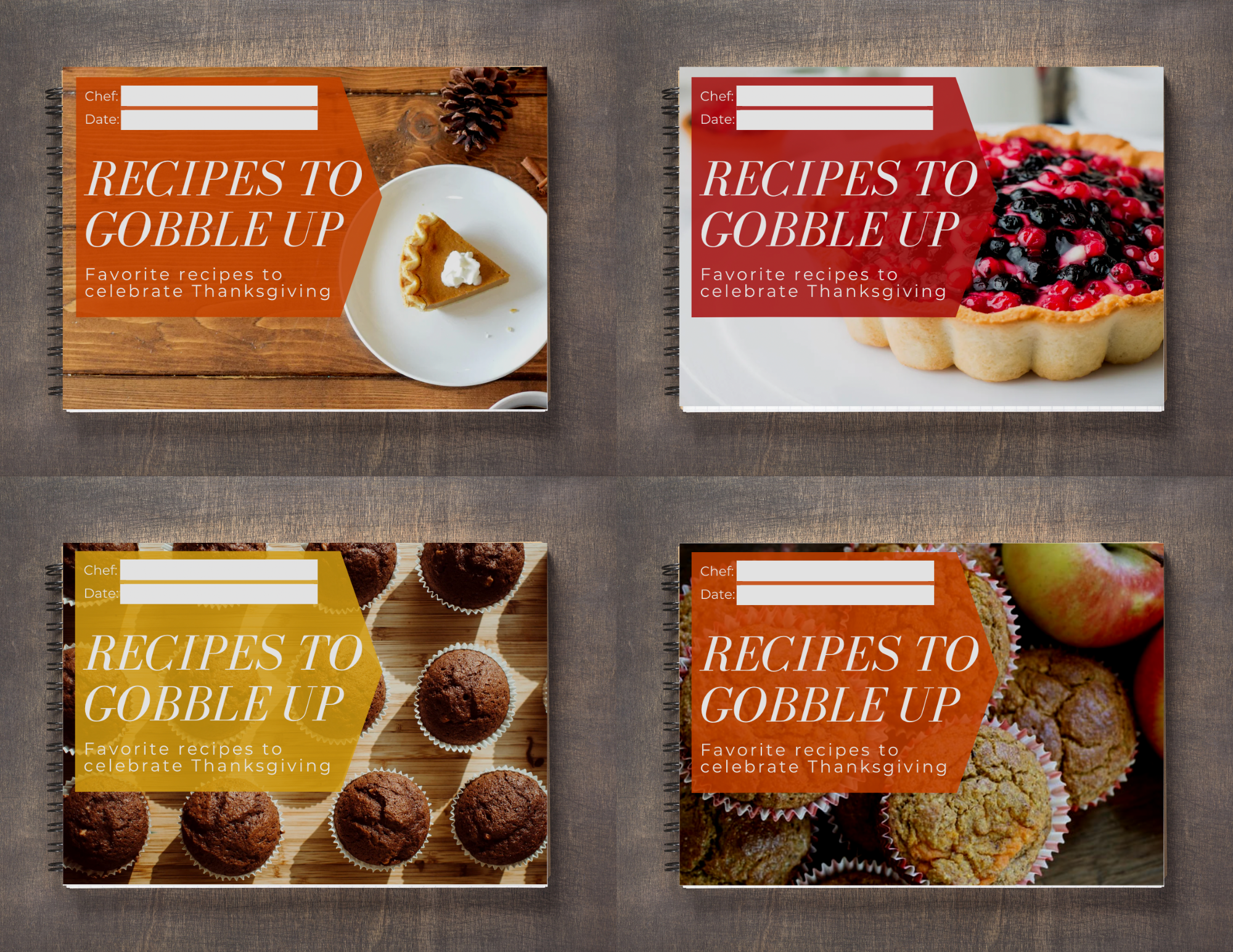 Thanksgiving Recipe Book Templates